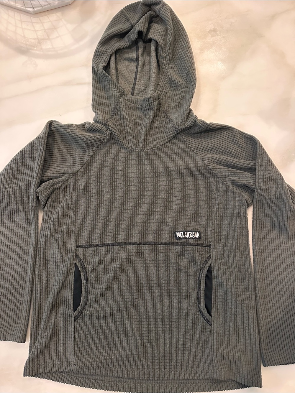 Melanzana Dark Gray Youth Micro Grid Hoodie